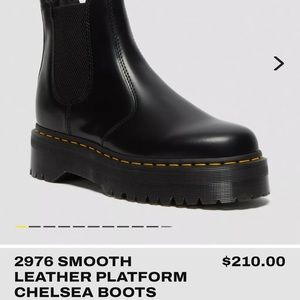***SOLD*** Doc Martens 2976 Smooth Leather Platform Chelsea Boots
